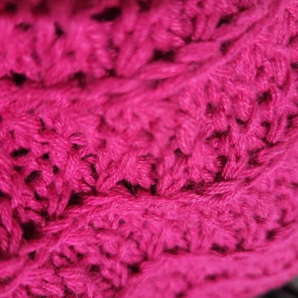 Vintage Cacharel Chunky Sweater Pink Pullover Slouchy Cable Knit Crewneck XL - Picture 13 of 16